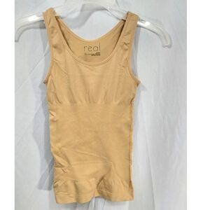 REAL Shapewear Tank Camisole Top Smooth Silhouette Nude Stretch Beige Seamlss Sm